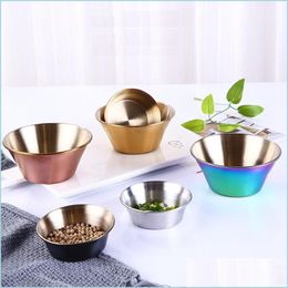 Herb Spice Tools Seasoning Dishes Stainless Steel Sauce Food Dip Bowls Snack Small Plate Restaurant El Kitchen Bowl Drop Delivery Dhzlm