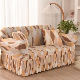 Couvre-chaise High Stretch Sofa Cover For Living Room Milk Slik Fabric Jupe Hlevel