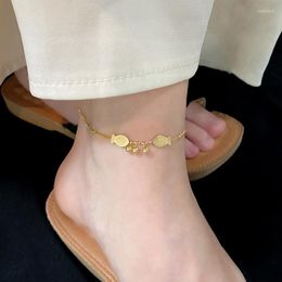 Anklets Gold Colour Stainless Steel Fashion High-end Jewellery Beaded Sculpture Fish Small Goldfish Charm Chain Anklet For Women Gift