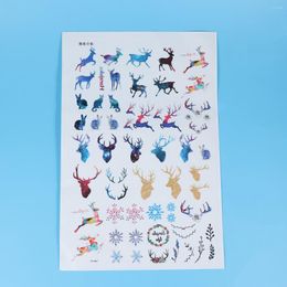 Gift Wrap 1 Sheet Christmas Stickers Cartoon Xmas Temporary Decorative Decal For Festival Party