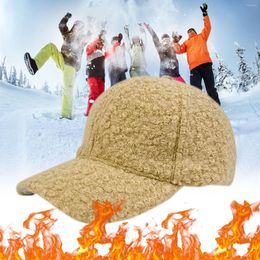 Ball Caps Womens Baseball With Sayings Faux Lamb Wool Cap For Men Women Teddy Fleece Sports Hats Warm Winter Outdoor Outfit