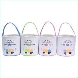 Other Festive Party Supplies Easter Party Eggs Hunt Baskets Spring Canvas Bunny Basket Egg Bags For Kids Drop Delivery Home Garden Dhprv