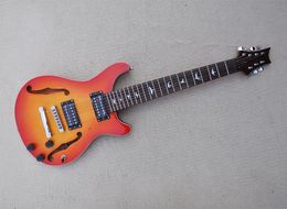 Semi Hollow 7 Strings Electric Guitar with Humbuckers Pickups Rosewood Fretboard Customizable