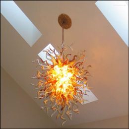 Chandeliers Chihuly Style Art Deco Hand Blown Murano Glass Hanging LED Ceiling Chandelier Lights