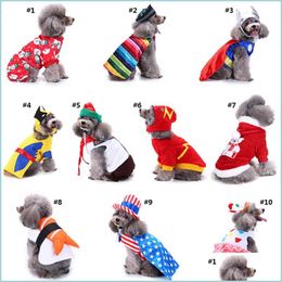 Dog Apparel Pet Dog Clothes Halloween Costume For Small Dogs Christmas Coat Jackets Birthday Party Transform Costumes Drop Delivery Dhwnq