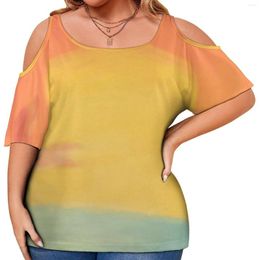 Shirt Sunset Print S Subtle Pan Flag Casual T Short-Sleeve Ladies Elegant Tshirt Summer Pattern Tees Plus Size 4XL 5XL