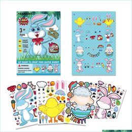 Other Festive Party Supplies Easter Rabbit Sticker Baby Cartoon Diy Bunny Stickers Happy Egg 25Pcs/Lot Kids Gift Drop Delivery Hom Dhxwt