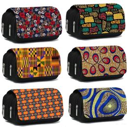 Cosmetic Bags Cases African Women Style Pencil Students Stationery Supply Pen Holder Cartoon Purse Gift Case Bag 221110