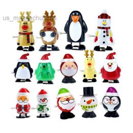 Christmas Toy Clockwork Santa Claus Wind Up s Walking Elk Penguin Snowman Children Gift Multi-style Optional s L221110