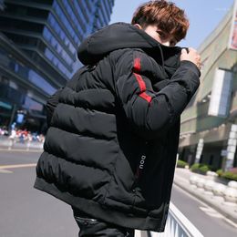 Men's Down Brand Fashion Winter Jacket Warm Cotton Padded Korean Short Male Handsome Slim Hooded Coats Casual Windbreak Parka