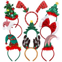 Christmas Decorations L Headbands Xmas Headwear Assorted Santa Claus Reindeer Antlers Snowman Hair Band For Party Access C1110