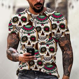 Men's T Shirts Fashion Summer Skull Hip-hop Street 3D Printing Horror Male/Female T-shirt Personality Trend Loose Oversized Top XXS-6XL