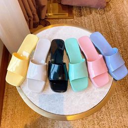 2022 Luxury Designer High Heels Slippers Women Candy Colours Slides Sandals Summer Beach Slides Flip Flops Slipper