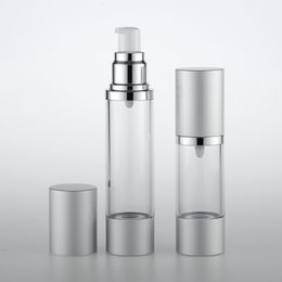 300pcs 30ml Aluminum Glass Emulsion Essence Bottle Acrylic Sub-bottling Perfume Bottles Cosmetic Vacuum Flask Pump Bottle