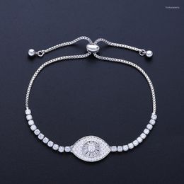 Link Bracelets 2022 Style Trend Brand Micro Pave Zircon Devil's Eyes Creative Women Bracelet Fine Party Jewellery Gift