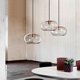 Pendant Lamps Modern Led Lustre Lights Restaurant Glass Hanging Lamp Coffee/clear/gray Living Room Bedroom Bedside Bar Kitchen