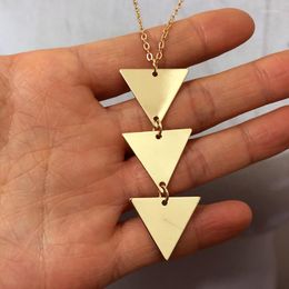 Choker Fashion Unique Geometric Metal Triangle Pendant Necklace Winter Balance Sweater Chain Simple Casual Party Jewellery For Women