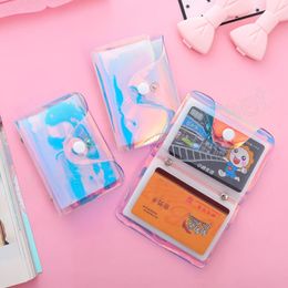 Fashion Laser Card Holder Fresh Girl Square Mini Student Card Holders ID Storage Sleeve 20 Card Slots