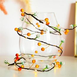 Strings 2M 20 LED Fruit Vine Fairy Light Christmas String Home Party Hanging Garland For Bedroom Balcony Holiday Decor