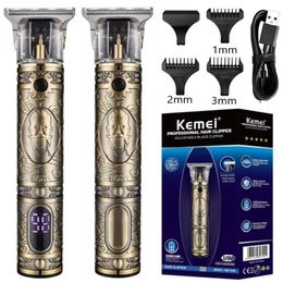 Hair Trimmer Kemei-700B Electric Pro Li Clippers Barber 0mm Professional cut Shaver Carving Beard Machine Styling Tool 221110