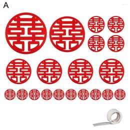 Gift Wrap 1 Set Beauty Chinese Wedding Decoration Openwork Design Decorative Cloth Double Happiness Wall Sticker