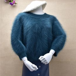 Women's Sweaters Women Fashion Long Sleeve O Neck Angora Hair Warm Mink Knitted Loose Pullover Autumn Winter Sweater