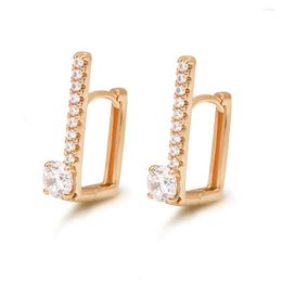 Hoop Earrings MxGxFam Zircon Square For Women Fashion Jewellery 18 Plated Gold Colour Nickel Free