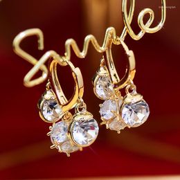 Hoop Earrings Juwang Exquisite Butterfly Minimalist Non Pierced Shine Top Zircon For Women Charm Romantic Luxury Jewelry