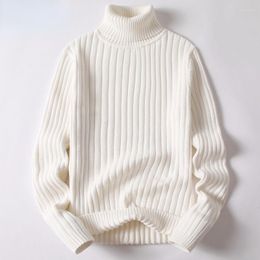 Men's Sweaters 2022 Male Brand Warm Turtleneck Winter Sweater Slim Fit Pullover Men Knitwear Casual Solid Colour Knitted L10