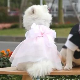 Dog Apparel Bowknot Wedding Dress Pet Spring Summer Clothes Princess Romantic Skirt For Teddy Chihuahua Clothing