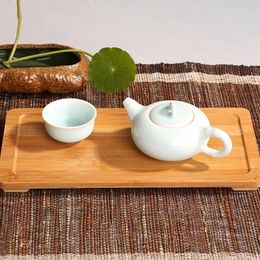 Table Mats Square Small Bamboo Kongfu Tea Tray Set Accessoriess 27.5 14 1.5cm Natural High Quality Material Board