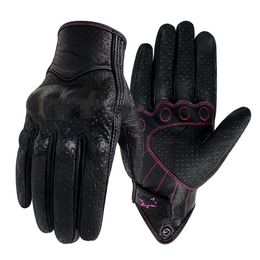 Five Fingers Gloves Women Motorcycle Touch XS S M Racing Top Genuine Leather Guantes Cycling Glove Motocross Motorbike Luvas Mujer Mulheres 221110