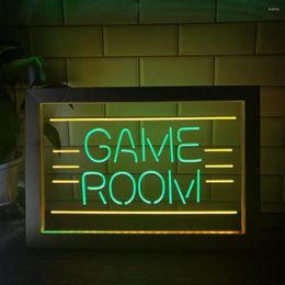 Party Decoration GAME ROOM Displays Toys TV Dor Dual Color LED Neon Sign Po Frame Creative Table Lamp Bedroom Desk Wood 3D Night Light