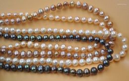 Choker Wholesale 4 Strands 7-8mm White Pink Purple/black Freshwater Pearl Necklace