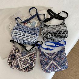 Evening Bags Women Designer Shoulder Bag Vintage Crossbody Large Capacity Handbag Pockets Hobo All-Match Fabric Messenger