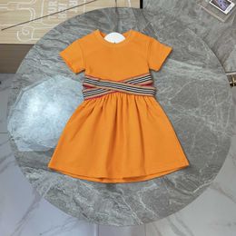 Luxury brand children's clothes new style girls' dress printed webbing waistless pure cotton summer dress children's skirt