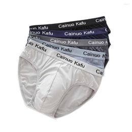 Underpants 3 Pcs/lot Men's Panties Silk Underwear 2022 Briefs Men Bamboo Fibre Mens Bodysuit Male Comfortable Solid