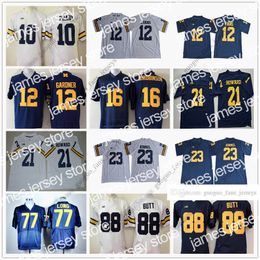 American College Football Wear NCAA Michigan Wolverines Football Jersey Tom Brady Chris Evans Denard Robinson Desmond Howard Tyree Kinnel Jacke Long 88 Jake Butt Hi