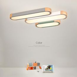 Ceiling Lights Wooden Decorative Remote Control Lamps Panels For Living Room Bedroom Lamp Deckenleuchten