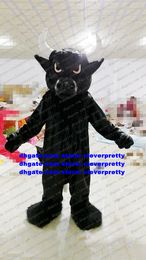 Black Long Fur Kerbau Buffalo Bison Mascot Costume Wild Ox Bull Cattle Calf Cartoon Character Scenic Spot Hotel Pub zx1518