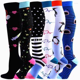 Men's Socks 58 Styles Compression Knee High Fit For Varicose Veins Edoema Diabetes Men Women Running Hiking Sports