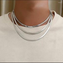 Chains Fashion Herringbone Chain Men Necklace Choker Width 2/3/4/5mm Stainless Steel For Women Jewelry Gift