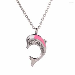 Pendant Necklaces High Quality Stainless Steel Dolphin Ashes Keepsake Urn Necklace For Men And Women Memorial Cremation Jewellery SH016