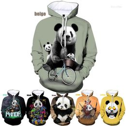 Men's Hoodies Fashion Cute Panda 3D Print Hoodie Unisex Multicolor Printing Casual Pullover Size XS-5XL