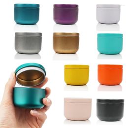Storage Bottles 9pcs Round Metal Tins Candle Tin Pot Jars DIY Making 50ML Essential Oil Incense Travel Box