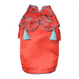 Dog Collars Halloween Clothes Dress Chinese Wedding Embroidered Tassel Cosy Pet Cat Shirt Princess Small Outfit