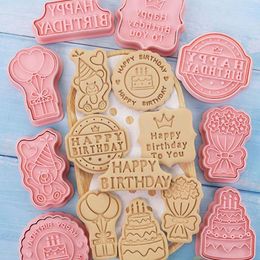 Baking Tools 3d Three-dimensional Pressing Plastic Cookie Frosting Birthday Mould Cake Tool Fondant Decoratio Q1B3