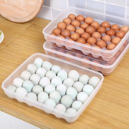 Storage Bottles 34 Grid Egg Box With Lid Kitchen Refrigerator Organizer Plastic Case Holder Gadget