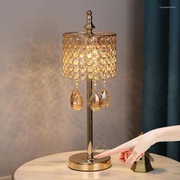 Table Lamps Touch Switch Modern LED Crystal For Bedroom Bedside Living Room Light Dining Cafe Art Deco Standing