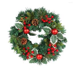 Decorative Flowers 35 Cm Christmas Wreath Door Hanging Window Wall Garland Ornament Xmas Decoration Holiday Party Decor